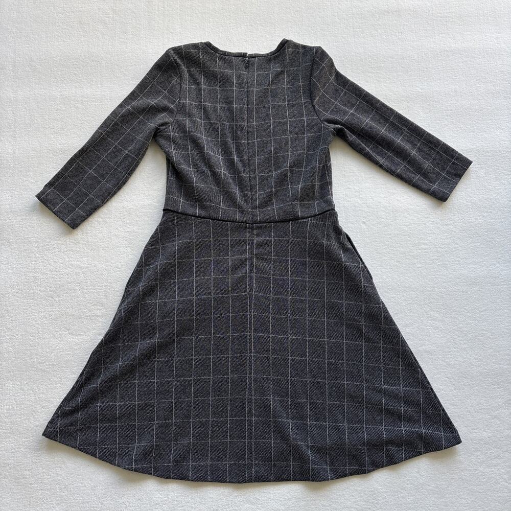 Banana Republic Womens‎ Sweater Plaid Dress Gray Size 8 ALine Winter 3/4 Sleeves - Picture 8 of 9